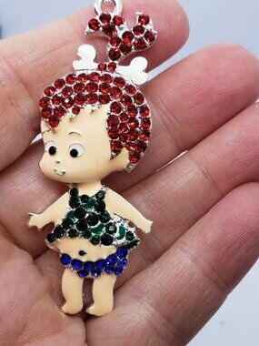 2 inch rhinestone Pebbles Pendant